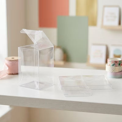 Food Safe Clear Pop & Lock Cookie Boxes with Lids Great for Bakery Treats Box Size: 4" x 4" x 6" 25 Boxes Crystal Clear Boxes