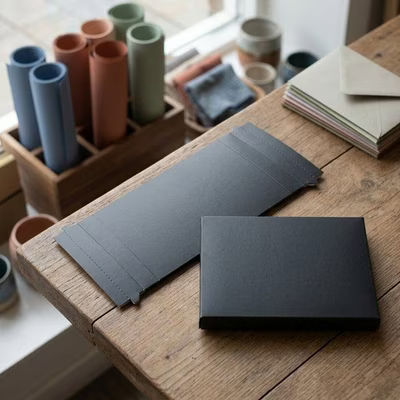 Matte Black Paper Box Bottom 5 3/8" x 5/8" x 7 1/2" 25 pack