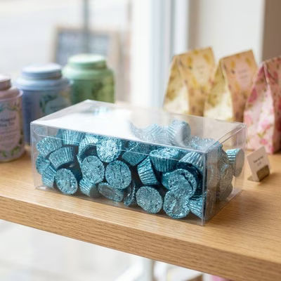 Clear Boxes for Chocolates Truffles Cookies Cupcake Storage Box Size: 4 3/8" x 3" x 8 5/16" 25 Boxes Crystal Clear Boxes