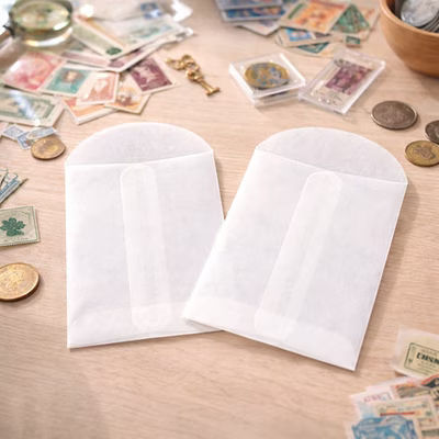 Glassine Envelopes Center Seam Open End w/ Flap 2 3/4" x 3 3/4" 100 Envelopes