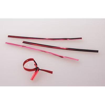 Red Metallic Plastic Twist Tie 6" x 5/32" 1000 pack
