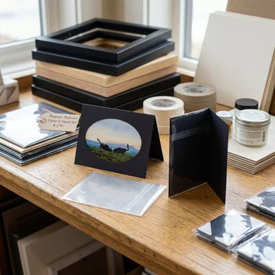 A7 Size Greeting Card Crystal Clear Protective Card Slip Covers - Pre-Creased with Adhesive| A7 Bag Size: A7 5" x 7 1/16" 100 Bags