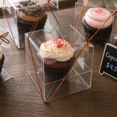 Cupcake Boxes Single Cupcake Clear Box & Cupcake and Muffin Tray Standard 4" x 4" x 4" 100 Sets