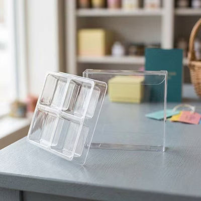 Candy Boxes 2 3/4" x 13/16" x 2 11/16" Crystal Clear Artisan Candy Box Sets for 4 25 Pieces