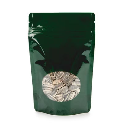 Small Odor Proof Resealable Pouch Baggies Green w/ Oval Window Very Durable - Holds 2 oz. Size: 4" x 2 3/8" x 6" 100 Bags Pouches