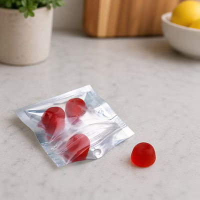 White Backed Metallized Hanging Zipper Barrier Bags 2" x 2" 100 pack