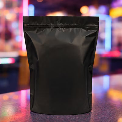 XL Privacy Opaque Black Resealable Zipper Pouch Bags Heat Seal & Food Safe Bag Outer Dimensions: 12" x 5" x 14 3/4" 100 Bags
