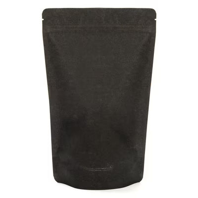 Large Solid Black Rice Paper Gusset Bags - 8 oz. to 12 oz. - Heat Seal Food Safe Size: 6 3/4" x 3 1/2" x 11 1/4" 100 Bags Pouches