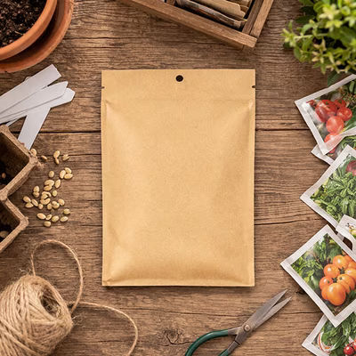 Kraft Compostable Heat Seal Bags 6 3/8" x 9 3/16" 100 pack