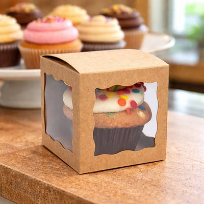 Kraft 3 Sided Window Box 3" x 3" x 3" 25 pack
