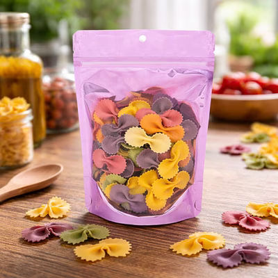 Medium Resealable Gusset Pouch Bags Cloud Pink with Clear Front - Holds 4 Ounces Size: 5 1/8" x 3 1/8" x 8 1/8" 100 Bags Pouches