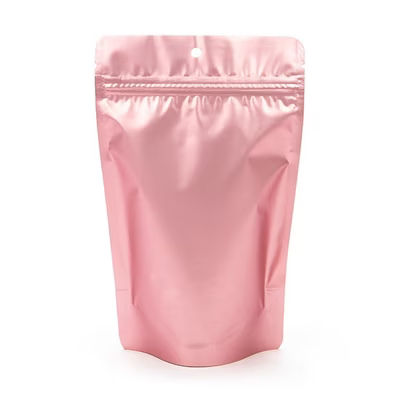 Rose Gold Medium Food Safe Gusset Zipper Pouch Bags High Barrier - Holds 4 oz. Size: 5 1/8" x 3 1/8" x 8 1/8" 100 Bags Pouches