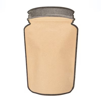 Kraft Mason Jar Pouches with Zipper 100 Pack 5 1/8" x 3" x 8 1/8"