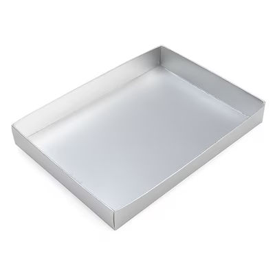 Matte Silver Paper Box Bottom 5 3/8" x 1" x 7 1/2" 25 pack