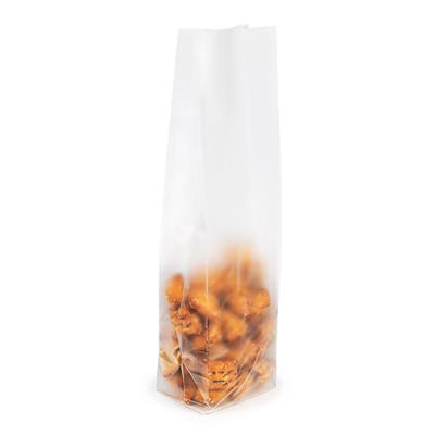Frosted Flat Bottom Gusset Bags w/ Paper Insert| 2 3/4? x 2? x 10? 100 pack |FFGPB17
