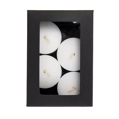 Black Kraft Paper Window Box w/ attached window 2 3/4" x 13/16" x 4 1/16"| 25 Pack