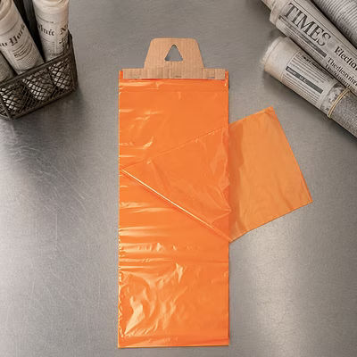 LDPE Orange Side Sealed Newspaper Bags 9" x 21" 100 pack
