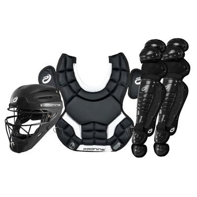 Pro Nine Armatus Elite Baseball Catcher's Gear Set - Ages 9-12 Black
