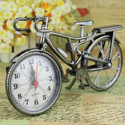 Horloge de bureau Vintage en forme de vélo alarme numérique arabe décoration de bureau pour la