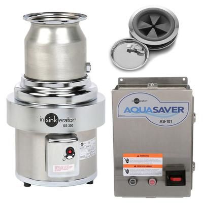 InSinkErator SS-300-7-AS101 230/3 Disposer Package w/ 7 Adapter & AS101 Panel, 3 HP, 230/3 V, Stainless Steel