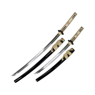 BattleBlades Kogane No Senshi Daisho Sword Set 1095 Honsanmai Carbon Steel 40.3in Katana w/ 20.1in Blade 31in Wakizashi w/ 20.88in Blade BB-KNSHD