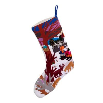 Winter Wonderland,'Applique Christmas stocking'