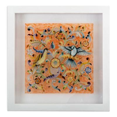 Solidarity and Unity,'World Peace Project Hand Painted Reverse Glass Wall Art Peru'