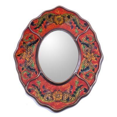 Mirror, 'Red Colonial Wreath'
