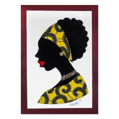 Mansah in Yellow,'Signed African Woman Painting in Yellow from Ghana'