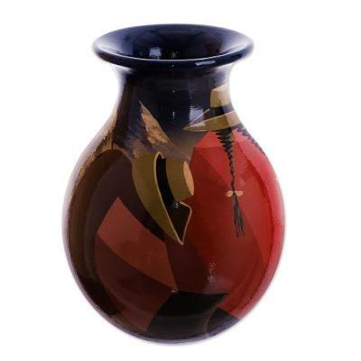 Ceramic vase, 'The Rest' - Handmade Cuzco Ceramic Vase