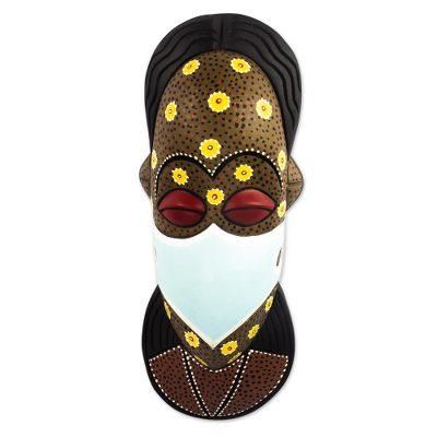 Protection I,'Hand Made African Sese Wood Mask'
