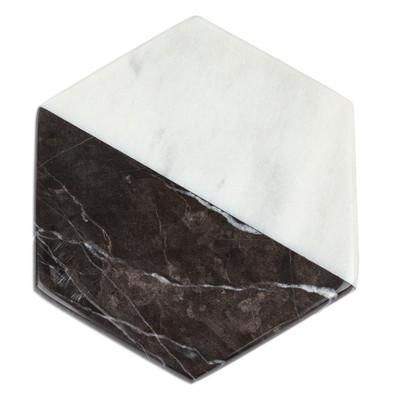 Opposites Attract,'Artisan Crafted Marble Cheese Board in Black and White'