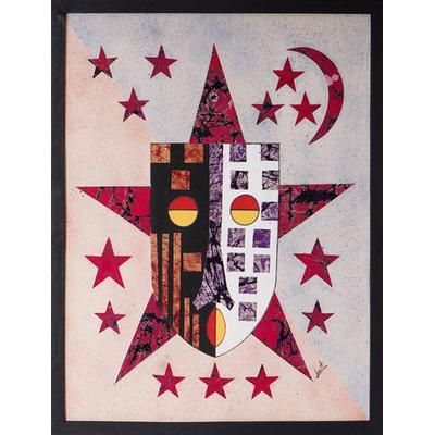Wednesday Born,'Traditional Cotton Batik Wall Art in Vibrant Hues'