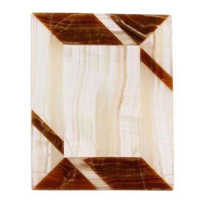 Modern Lines in Brown,'Modern Brown Onyx Photo Frame from Mexico (4x6)'
