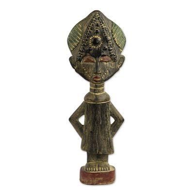 Wood sculpture, 'Sweetheart' - African Wood Sculpture