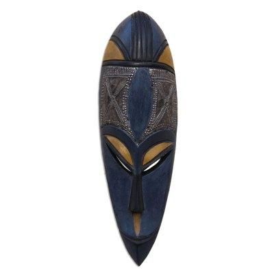 Ashanti wood mask, 'Come By Love' - Fair Trade Ashanti Tribe Wood Mask