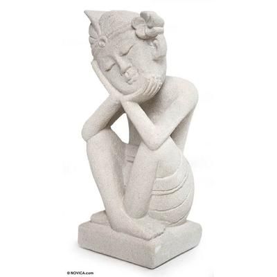 Sandstone sculpture, 'Sleeping Boy' - Original Sandstone Statuette