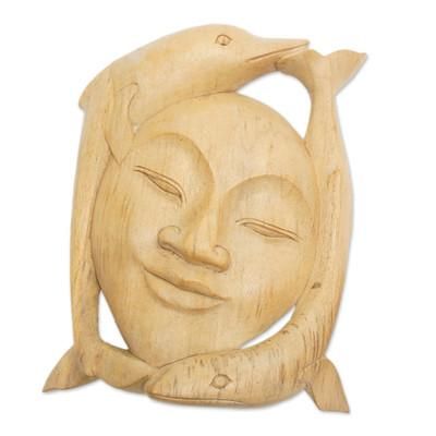 Dolphin Lady,'Wood mask'
