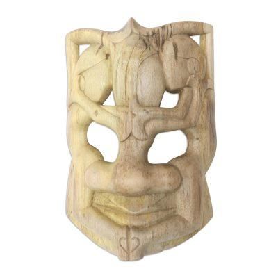 Wood mask, 'Three Best Friends'