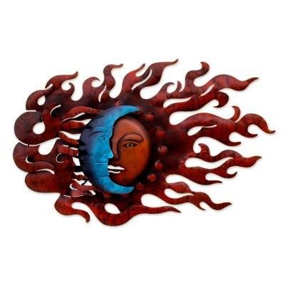 'High Wind Eclipse' - Fair Trade Sun and Moon Steel Wall Art