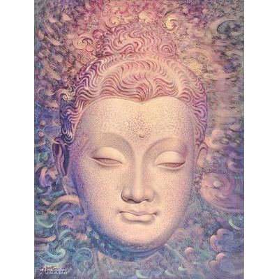 Buddha Vision,'Acrylic on Canvas Painting of Hellenistic Buddha'