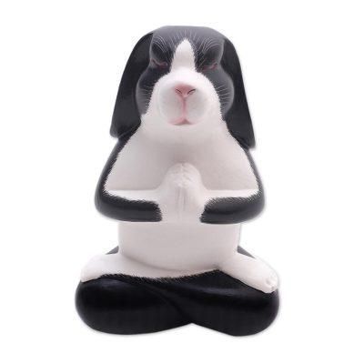 Praying Rabbit,'Meditating Rabbit Wood Sculpture from Bali'
