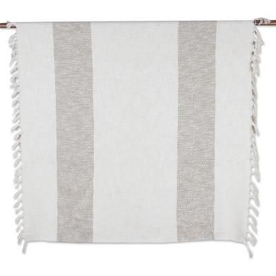 Diamond Elegance in Umber,'Brown and Ivory Cotton Throw Blanket'