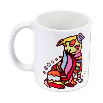 Maggi the Dog,'Multicolored Dog Motif Ceramic Mug'