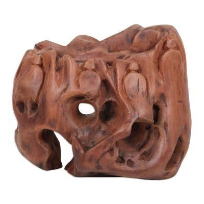Eyes of Nature,'Abstract Sculpture Crafted from Reclaimed Tun Wood'