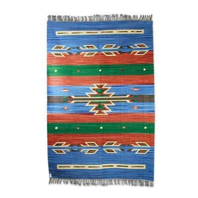 Sky Fantasy,'Artisan Crafted Cotton Area Rug (4x6)'