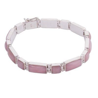 Rose quartz wristband bracelet, 'Sweetheart'
