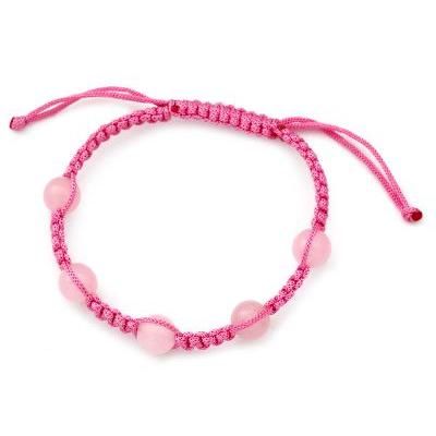 'Harmony in Pink' - Rose Quartz Shamballa Bracelet from India