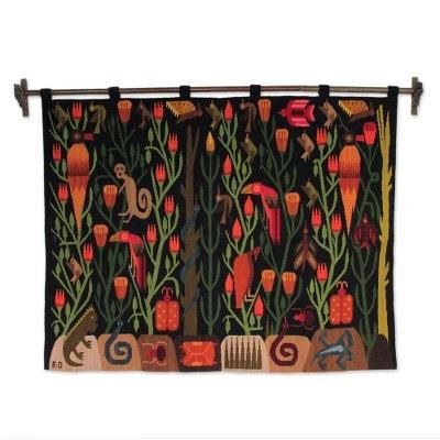 'Peruvian Jungle' - Artisan Hand Loomed Vibrant Wall Hanging Tapestry
