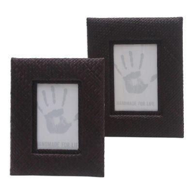 'Nature's Balance' (pair) - Handwoven Photo Frame Set